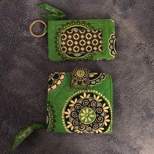 Vera Bradley Cupcake Green Wallet and ID Zip